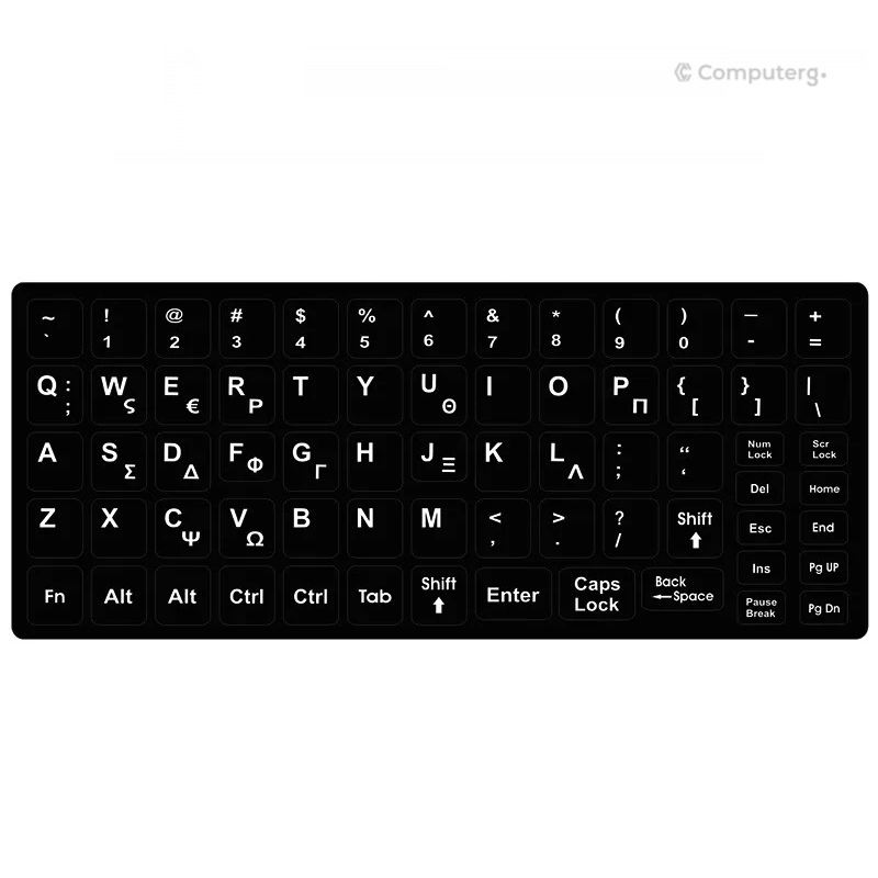 Keyboard Stickers - Greek English Layout